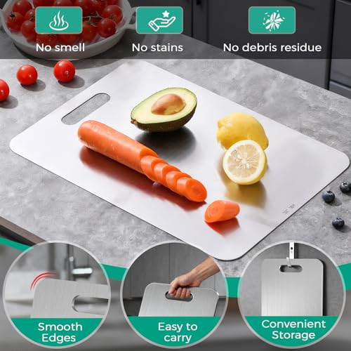 Xanthic Titanium Cutting Board - Food Grade, Dishwasher Safe, Heavy Duty for Meat & Fruits