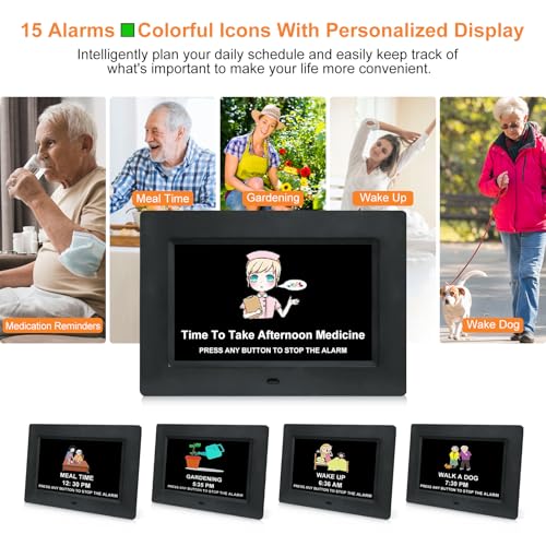 SSINI Digital Calendar Dementia Alarm Clock with Day and Date for