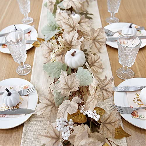 Oriental Cherry 2 Pack 6ft Fall Maple Leaf Garland with Pumpkins & Berries