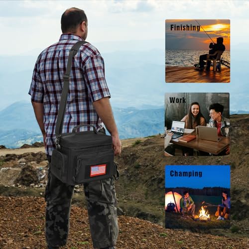 ATRIPACK Black Medium Tactical Lunch Box 12L Leakproof Cooler with Pockets