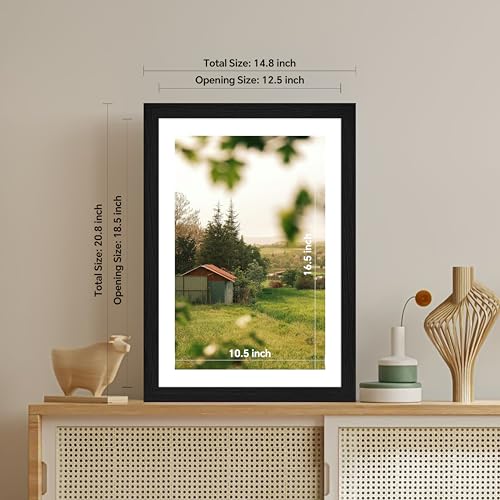 13x19 Wall & Tabletop Picture Frame with Mat and Plexiglass - Horizontal & Vertical Display