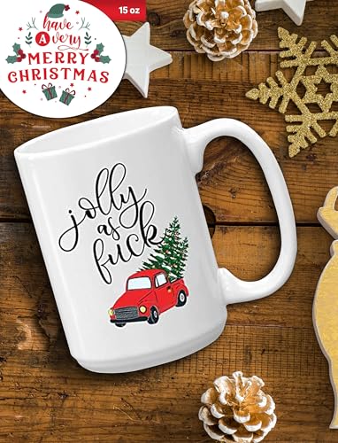Jolly 15 oz Christmas Coffee Mug in Decorative Gift Box - Blue Ribbon