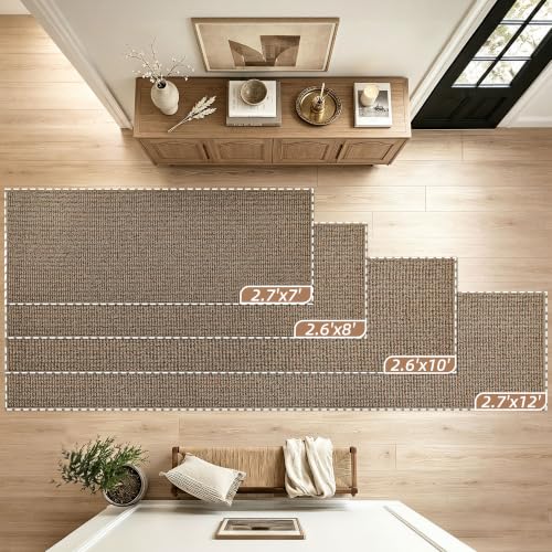 BEQHAUSE Taupe Hallway Runner Rug 2.6x10 Non-Slip Washable Door Mat