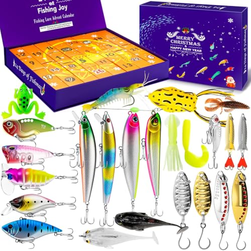 Blue Christmas Fishing Advent Calendar – 24 Days of Lures & Baits for Men