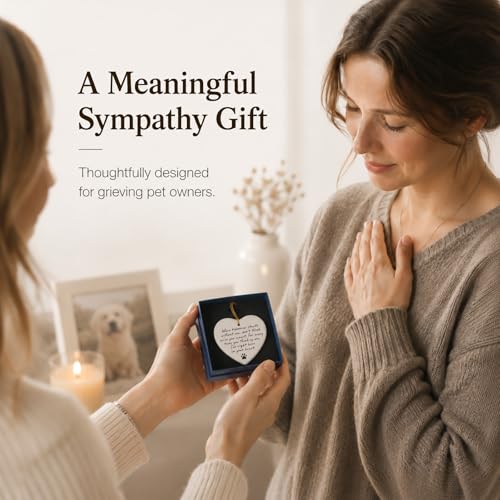 WCDHOR Pet Memorial Heart Ornament - Gift Box, Pet Loss Sympathy Keepsake