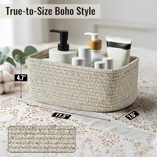 Brown Woven Rope Storage Bins Set of 8 for Nursery & Organization