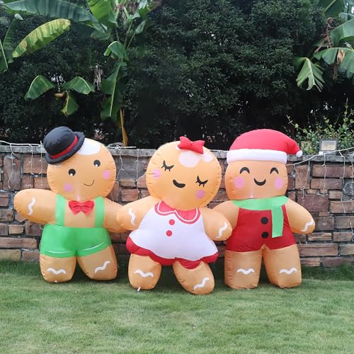 Joliyoou 8ft Christmas Inflatable Decoration Set of 3 with Lights