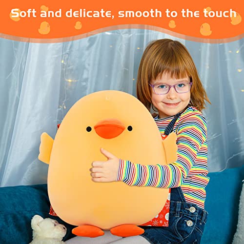 Plush Duck Stuffed Animal Soft Toys Yellow Duckling Stuff,Gifts for Friends and Children Christmas,Cute Yellow Throw Pillow (Long-Legged Yellow Duck,15.7in)