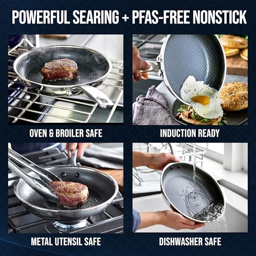 Blue Diamond Hybrid 2 Piece (8"&10") Stainless Steel Nonstick Fry Pan