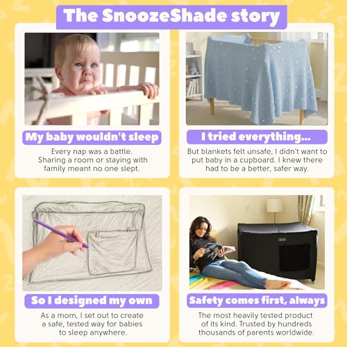 Baby Travel Crib Blackout Cover - Fits Pack n Play & Playards, Breathable Mesh, Safety Approved
