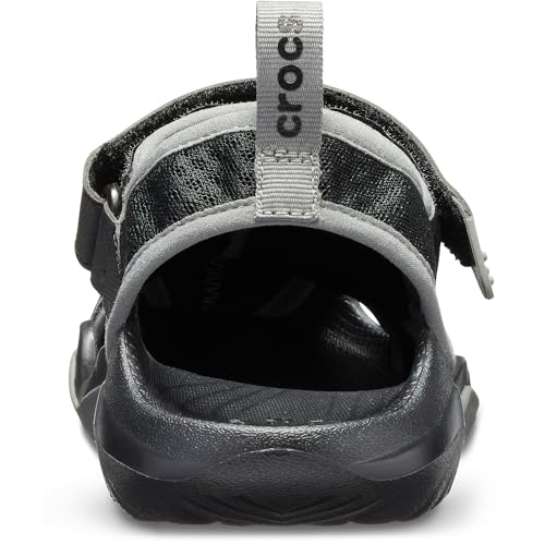 Crocs Men's Swiftwater Mesh Deck Sandals - Black, Size 13, Water-Friendly, Supportive Footwear