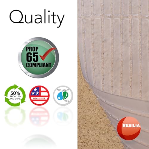 Deep-Pile Carpet Runner Clear Vinyl Floor Protector 27 x 25 Feet - Non-Slip Waterproof Rug Mat - Made in USA