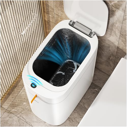Rechargeable Motion Sensor Bathroom Trash Can with Lid - USB Model