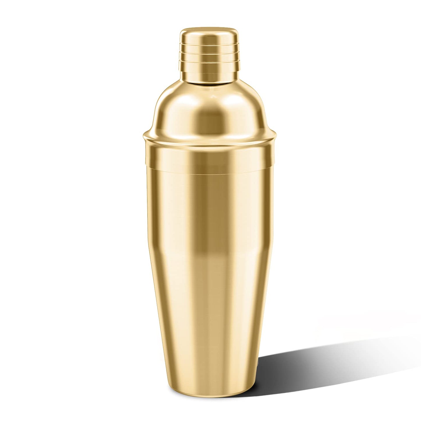 LUCKYGOOBO Cocktail Shaker,24 oz Martini Shaker,Food Grade Stainless Steel Martini Mixer Built-in Strainer,Drink Shaker,Bartender Kit Gifts. (Gold)