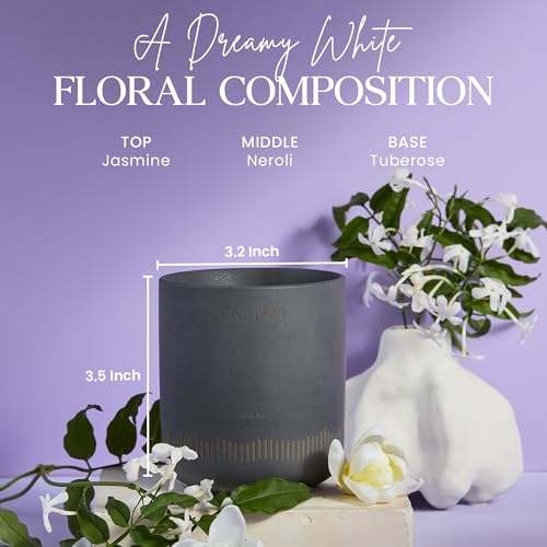 Luxury Aromatherapy Candle - Jasmine & Neroli Scented, 60 Hour Burn - Coconut Soy Wax, Gift-Ready Home Spa Candle