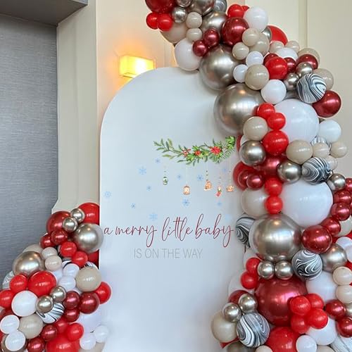 A Merry Little Baby is On The Way Decal - Christmas Theme Baby Shower Decorations£¬Gender-Revealing Decoration,Balloon Arch Decor