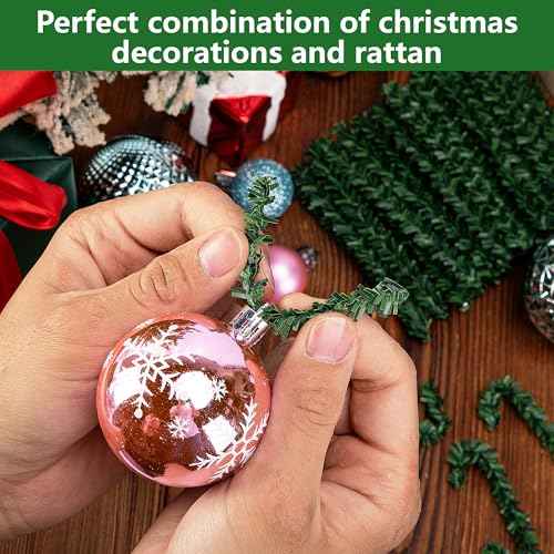 codree 150 Pcs Christmas Artificial Pine Wire Hangers, 4 Inch Flexible Pine Needles Decorative Twist Ties, Faux Pines Stems Christmas Ornament Garland Hooks for Xmas Tree Wreath Holiday Party Decor