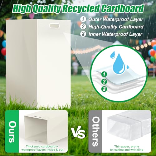 White 30-Gallon Collapsible Disposable Trash Can for Parties & Events - CINNIE&JHIN