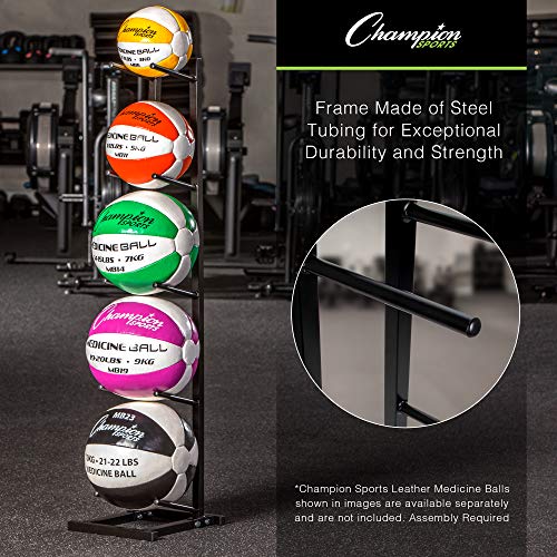 Champion Sports Medicine Ball Tree Storage Rack – Durable 5-Level Gym Organizer