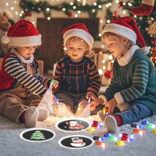 BABORUI Christmas Finger Lights, 16Pcs Christmas Party Favors for Kids, LED Xmas Lights Goodie Bag/Basket Stuffers, Non Candy Xmas Gifts Classroom Prizes Party Supplies