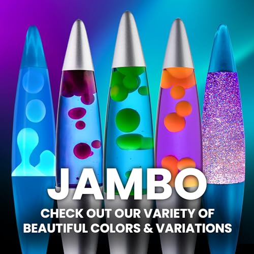 JAMBO 16-Inch Blue Liquid Motion Lamp with White Wax - Relaxing Night Light for Home & Office