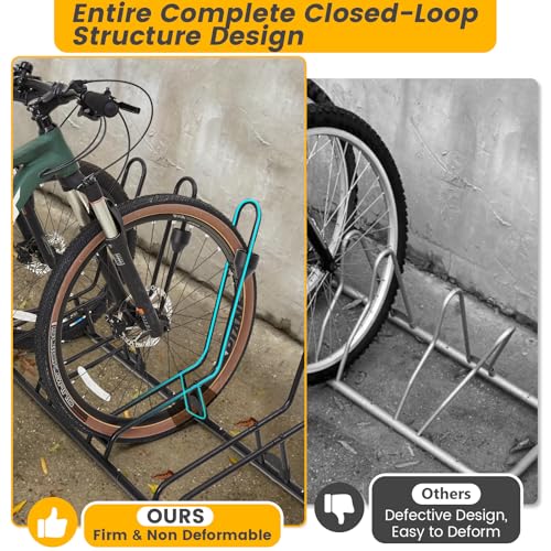 Kingarage 5 Bike Floor Rack with Waterproof Steel Frame for Indoor/Outdoor Storage