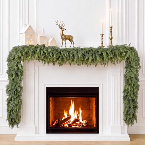 TOWPONICS 9FT Real Touch Cedar Garland - Greenery Christmas Decoration (Variation: 9FT / 1)