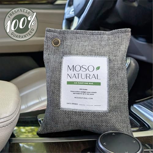 Moso Natural Air Purifying Bag 200g (3 Pack) - Bamboo Charcoal Odor Absorbers for Home & Car