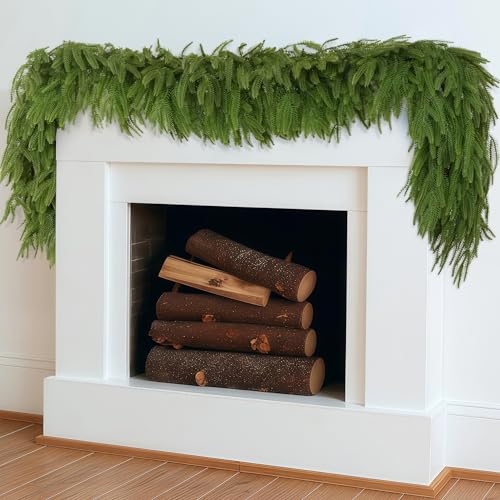 6 FT Artificial Norfolk Pine Garland - 4 Pack Holiday Decor, Faux Christmas Wreaths