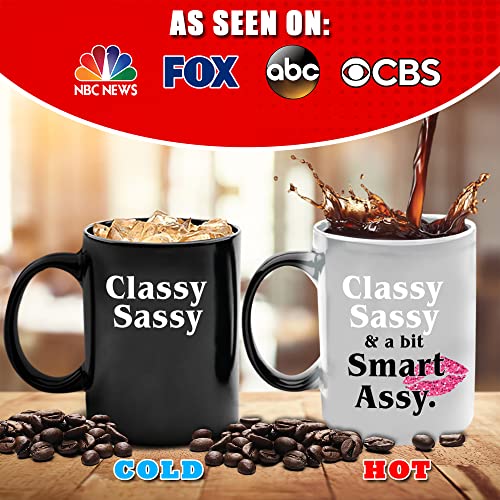 GR8AM Classy Sassy 12oz Color-Changing Ceramic Coffee Mug - Funny Gift for Women