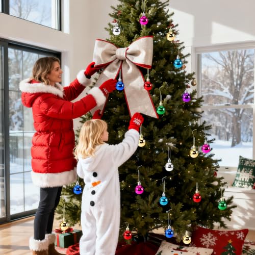WATMTIN 24 Pcs 1.2 Inch Multicolor Glitter Christmas Mini Balls for Tree | Hanging Ornaments