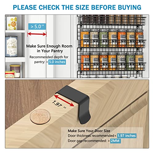 JKsmart Black 6-Tier Wall & Over-the-Door Spice Rack Organizer - Two Sizes