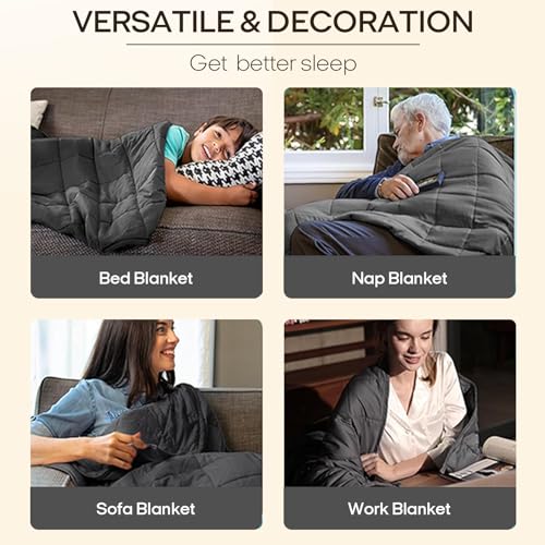 Weighted Blanket for Adults 60x80 20lbs Dark Grey - Sleep & Relaxation
