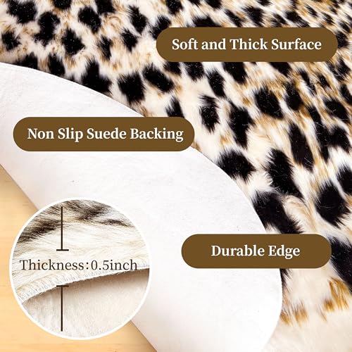 Leopard Rug Cheetah Print Carpet, Animal Area Rug, 5.2x6.5ft