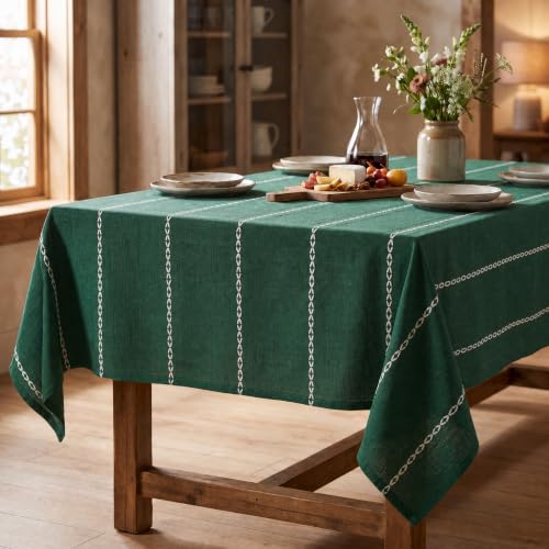 Horaldaily Christmas Green Tablecloth 60x84 Inch Rectangular Home Decor