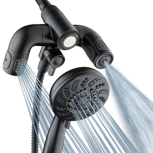 AquaDance Oil Rubbed Bronze High-Pressure Handheld Shower Head with 156 Modes & Hydro Arms