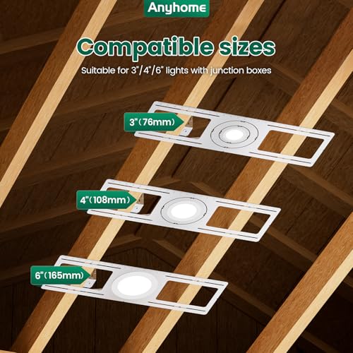 24 Pack New Construction Mounting Plate Round Hole 3" 4" 6"