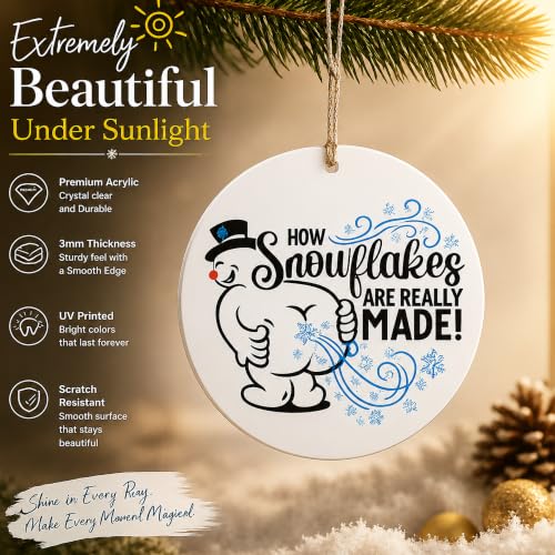 Funny Snowman Christmas Ornament 2026 - Cheeky Holiday Decor by NELXI