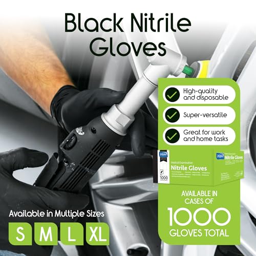 Inspire Black X-Large Nitrile Disposable Gloves Case of 1000 - Medical & Safety