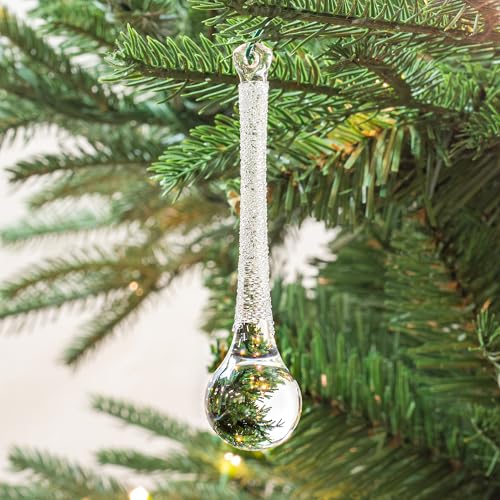 KI Store 12pcs Clear Glass Raindrop Ornaments – 6-Inch & 4-Inch Hanging Crystals