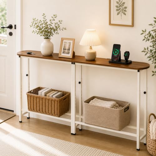 Lanlelin 78.8-Inch Adjustable Narrow Console Table for Behind Couch, Entryway, Living Room