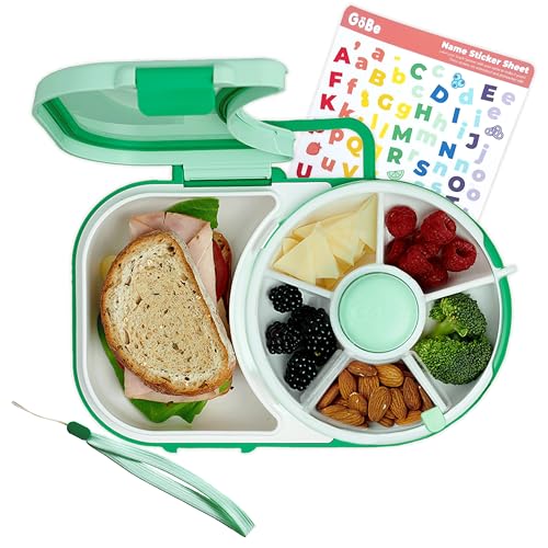 GoBe Kids Lunchbox with Snack Spinner & Mint Green Hand Strap - 2-in-1 Bento Container