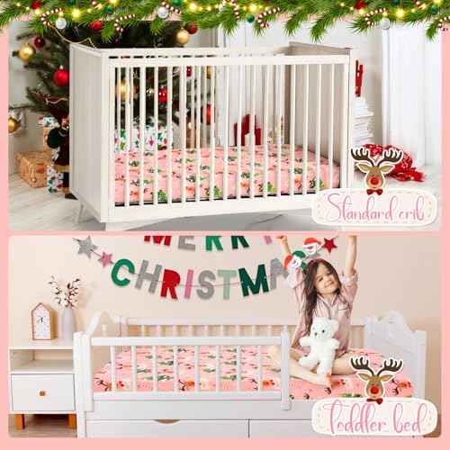 UOMNY Crib Sheet Christmas Fitted Crib Sheets Baby Sheet for Standard Crib and Toddler Mattresses Nursery Bedding Sheet Crib Mattress Sheets for Boys and Girls 1 Pack Space Toddler Sheet
