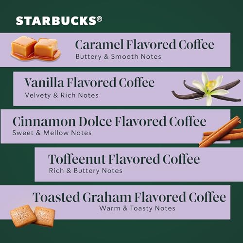 Starbucks Flavored Coffee Pods Variety Pack for Keurig - 40 Count
