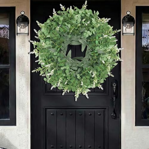 26-Inch Eucalyptus Wreath for Front Door - All-Season Greenery Decor - Spring Summer Winter