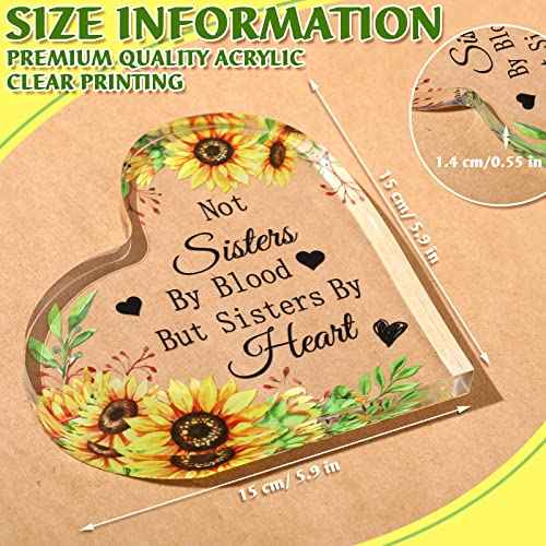 Thank You Gifts for Friends Friendship Gifts Friend Birthday Presents Acrylic Heart Keepsake Appreciation Decorative Signs Plaques for Women Men Sister Friends Bestie Coworkers Desk Decor(Heart)