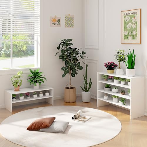 White COSTWAY 6-Tier Shoe Rack Organizer - Extra Wide Shoe Shelf, Stackable Design