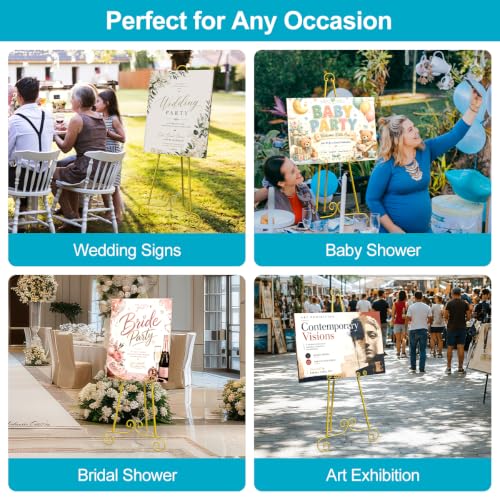 Gold Adjustable Easel Stand for Sign & Artwork - 46.5" H, 1 Pack