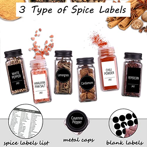 66 Pack Glass Spice Jars with Labels - 4oz Food Storage Containers - Variation of THIS listing