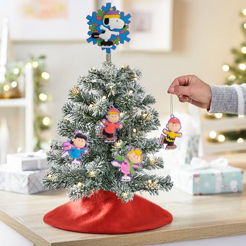 Hallmark Peanuts Mini Christmas Tree Topper & Ornaments Set of 5 - Ice Skating Characters